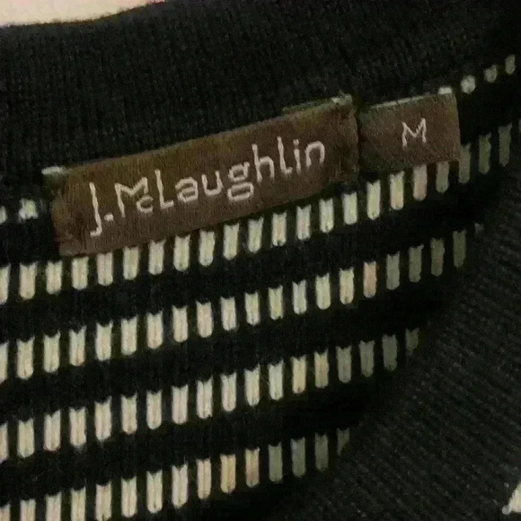 J. McLaughlin Black White Striped Sweater Dress Long Sleeve, Womens Size Medium - Picture 4 of 10
